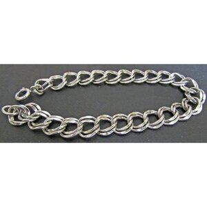 Sterling Silver Starter Charm Bracelet 7 " x 1/4 " 9.4 grams Delicate